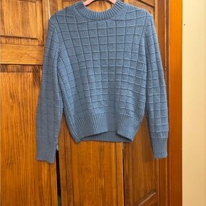 American Eagle Outfitters Light Blue Textured Crewneck Sweater